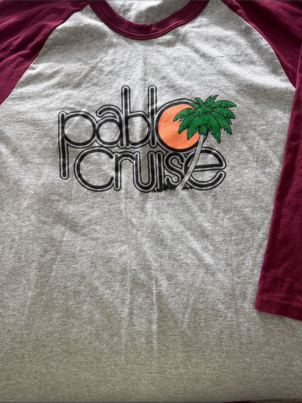 Men’s Tee - Gray with Burgundy Sleeves Pablo Cruz Stepbrothers